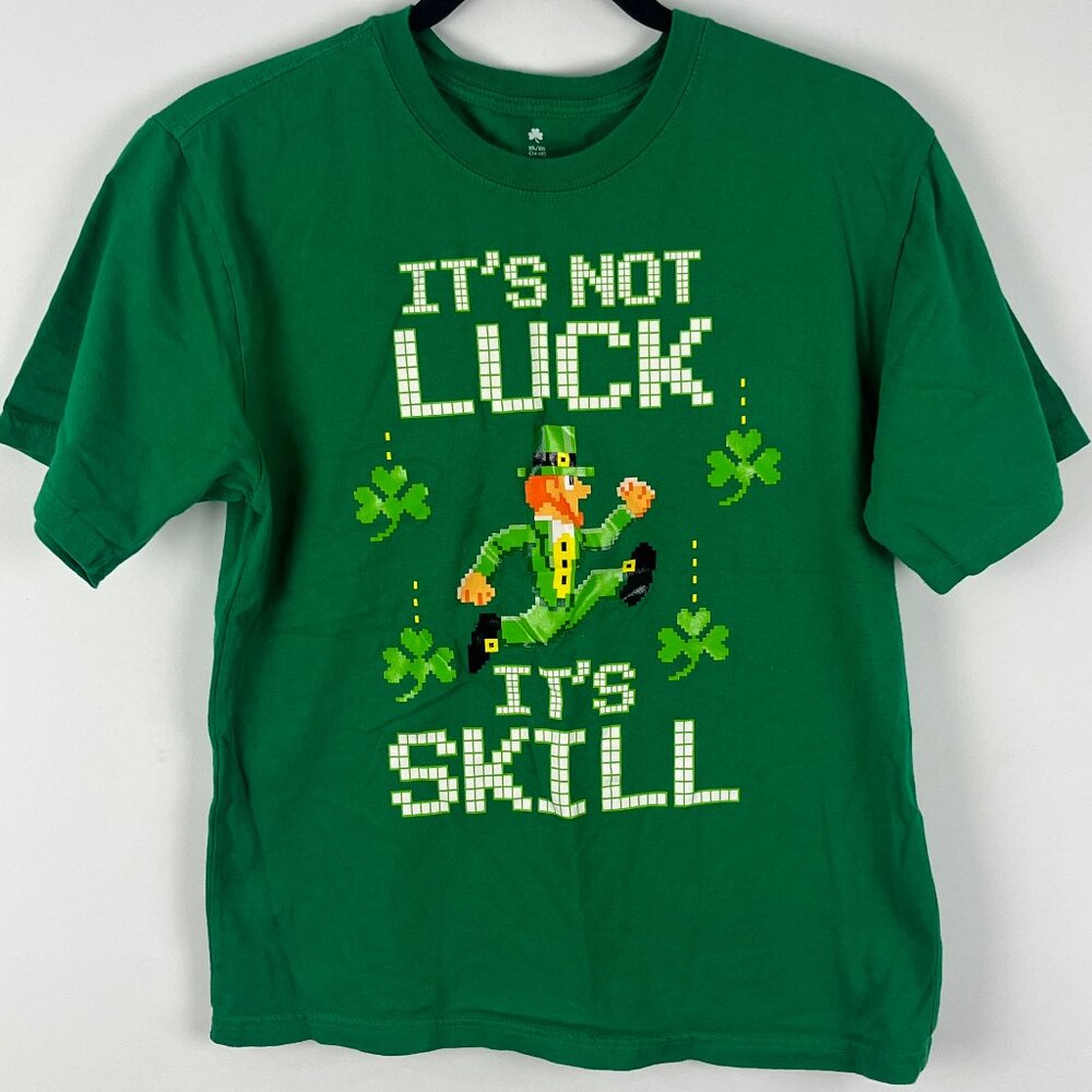 St Patrick's Day Kids T Shirt Size XL 14/16 Green Short Sleeve Round Neck Cotton
